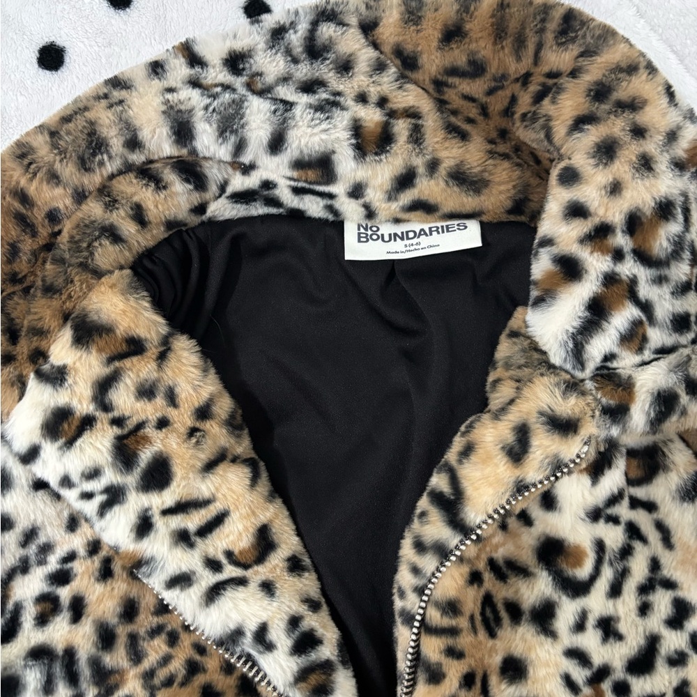 No Boundaries Animal Print Faux Fur Jacket - Picture 4 of 4